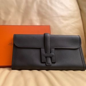Hermes Swift Jige Elan Noir clutch